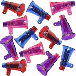 12 stuks Glitter Megafoon Fluitje Fun Party Noisemaker Speelgoed Kinderfeestartikelen Pinata Fillers Souvenir Sound Maker Carnaval 240301