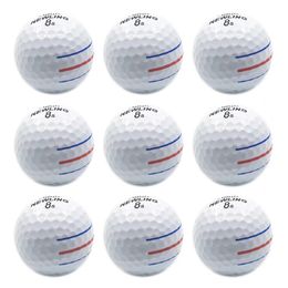 12 pc's golfballen 3 kleurenlijnen richten super lange afstand 3-delige/laag bal voor professioneel concurrentiespel Brand 240129