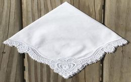 12 pièces mouchoir blanc doux 100 coton mouchoir de mariage élégant brodé dentelle au crochet For7056877