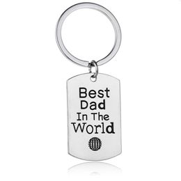 12 PCS Lot Dad In the World Charm Keychain Family Men Son Daughter 's Day Gift Key Ring Papa Daddy Car Keyring JE226B