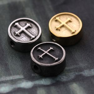 Résultats de bijoux Style Punk, breloques croisées en acier inoxydable doré, perles pour la fabrication de bracelets à faire soi-même