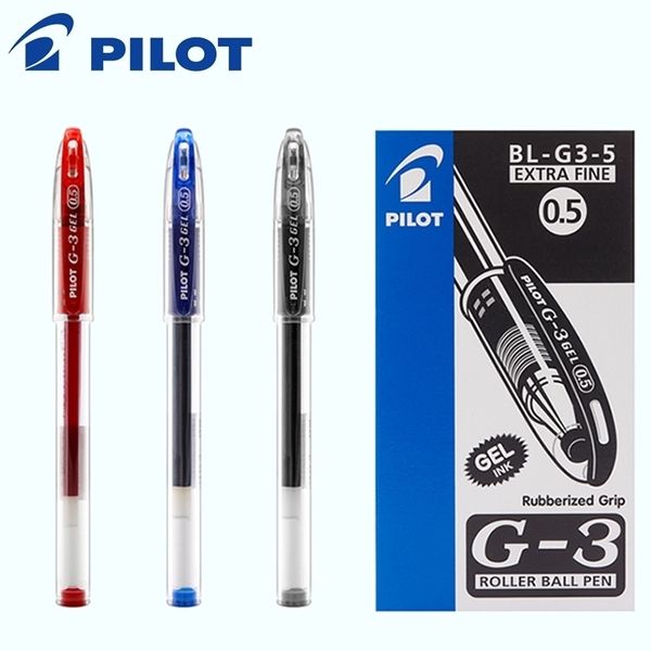 12 pcs / lot stylo gel 0,5 mm Japon Pilot BL-G3-5 stylo signature bureau et école stylo à bille en gros 210330