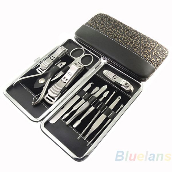 12 PCS Set de manicura Manicura Pedicura Set Nail Clippers Tijeras Kit de aseo Accesorios de herramientas Venta al por mayor Profesional 1ewj