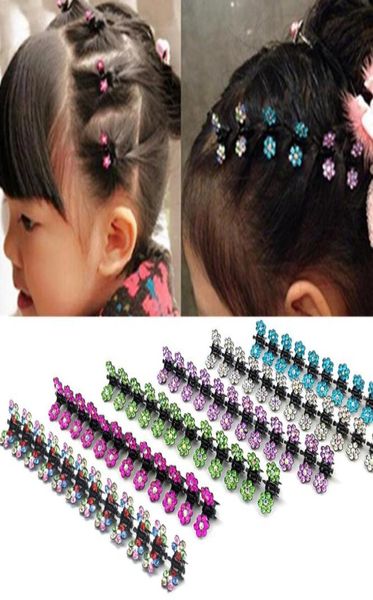 12 PCS Nuevo lindo mini pluma de cristal cabello cabello niños clips para cabello