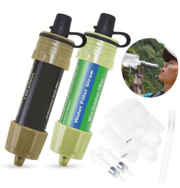12 PCS Filtro de agua al aire libre Sistema de filtración de agua con pajita Purificador de agua para preparación para emergencias Camping Viajar 2203186608713