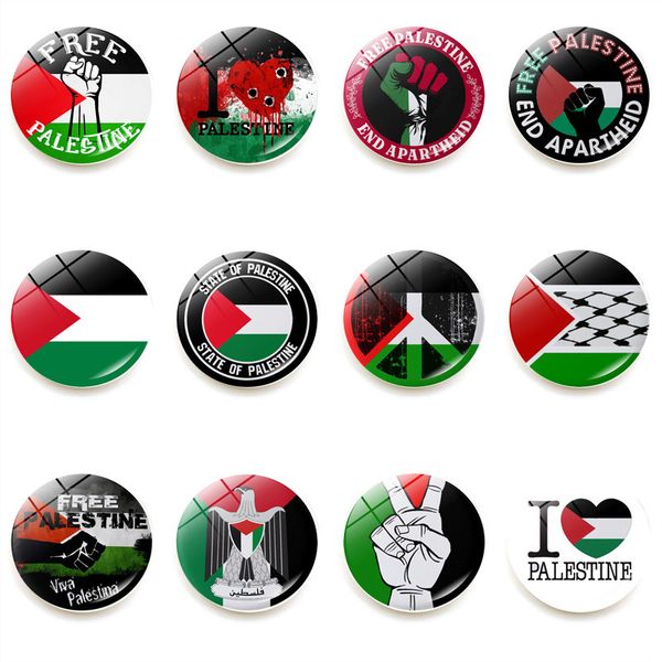 12 pegatinas magnéticas de cristal con bandera de Palestina para refrigerador, pegatinas magnéticas de cristal, pegatinas magnéticas flexibles para camión, coche, nevera, taquilla, pizarra blanca