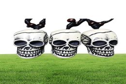 12 PCS Resin Gothic Skull Head Pendant Imitation Yak Bone Charm Black Wax Cotton Cord Necklace296a4874515