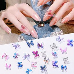 12 Pcs Résine Métal Papillon Conception 3D Nail Art Décorations Charme Bijoux Gem Style Japonais Manucure DIY Fournitures Accessoires WH0609