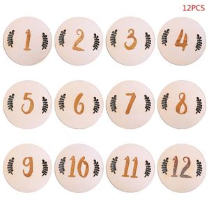 12 PCS / SET BABY MILESTONE TARJETA VINTAGE LOS NÚMEROS VINTAGE HABITABLED ABAJADOS DE LOS INFANTES DE BAÑO REGALO NUEVO FOTOGRAFÍA PROTECCIONES Set LJ201105