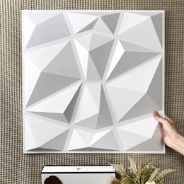 12 PCS SUPER 3D Art Wandpaneel PVC Waterdichte wanddecor 3D Wandtegels Diamant Design Diy Home Decor 11.81 x 11.81 240417
