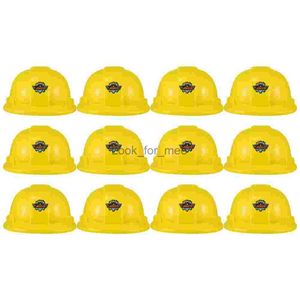 12 PCS Tool Hat Kids Plastic Plaything Construction Hard Hat Party Supplies speelgoed speelgoed Duurzaam werknemers Engineering Voertuig HKD230823