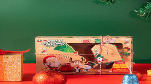 12 Stuks Transparant Venster Kerst Dozen Biscuit Dessert Verpakking Taart Snoep Opbergdoos Nieuwjaar Festival Geschenkverpakking Box6342015