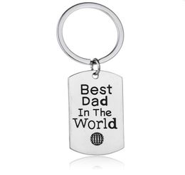 12 PCSlot Dad in de wereld Charm Keychain Family Men Son Dochter Vader 039S Day Gift Key Ring Papa Daddy Car Keyring JE4712456