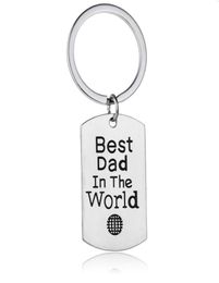 12 PCSlot Dad in de wereld Charm Keychain Family Men Son Dochter vader 039S Day Gift Key Ring Papa Daddy Car Keyring JE2559278