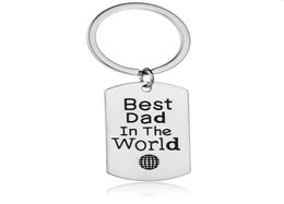 12 PCSlot Dad in de wereld Charm Keychain Family Men Son Dochter vader 039S Day Gift Key Ring Papa Daddy Car Keyring JE3108182