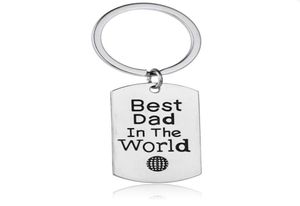 12 PCSlot Dad in de wereld Charm Keychain Family Men Son Dochter Vader 039S Day Gift Key Ring Papa Daddy Car Keyring JE4135808