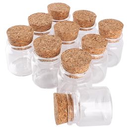 12 stuks 50 ml 47 * 50 * 32mm Glasflessen met Cork Stopper Spice Candy Fles Jar Fials Glas Container Bruiloft Faroeren Ambachten