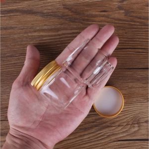 12 stuks 50 ml 47*50*34 mm glazen flessen met gouden aluminium deksels kruidenpil Container Candy Jars flacons voor bruiloft Giftgood Qty Factory Outlet