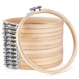 12 Pieces 6 Inch Wooden Embroidery Hoops Bulk Whole Bamboo Circle Cross Stitch Hoop Round Ring for Art Craft Handy Sewing2358