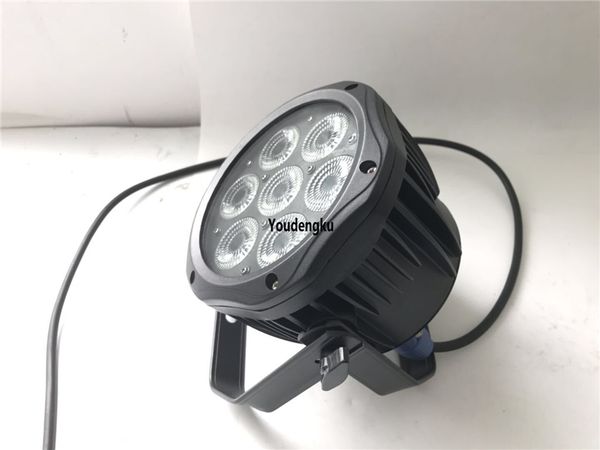 12 piezas 7X18W LED mini par can Light slim led par 64 rgbwa uv 6in1 dmx iluminación de escenario