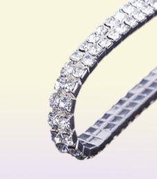12 pièces Lots 110 rangées de bracelets en argent cristal strass élastique bracelet de mariée bracelet extensible accessoires de mariage entiers f8253722