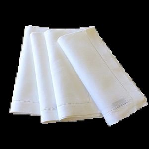 12 pièces serviettes blanches ajouré serviette de Cocktail pour fête mariage nappe lin tissu coton 231225