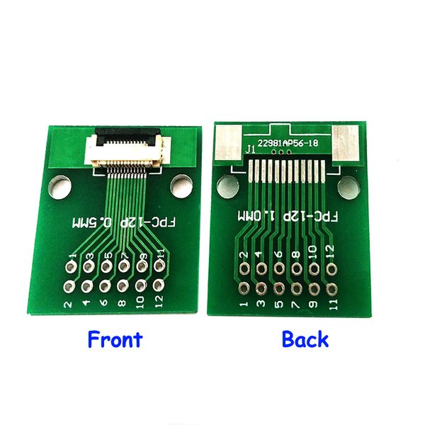 Placa adaptadora de enchufe de conector PCB FPC/FFC de 12 pines y 0,5mm, enchufe de un solo lado de cable plano de 12P para interfaz de pantalla LCD