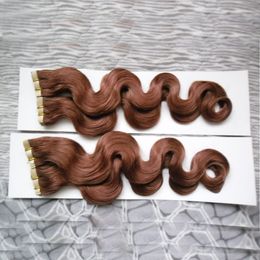 12 "14" 18 "20" 22 "24" Tape in Human Hair Extensions Body Wave Remy op Adhesive Invisible PU WEFT Extension 80pcs