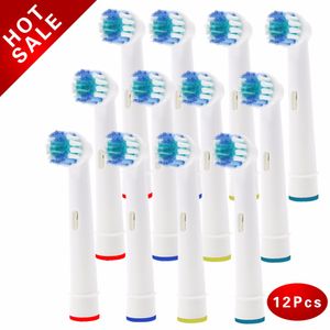 Lot de 4 têtes de brosse pour brosse à dents électrique Oral-B Fit Advance Power/Pro Health/Triumph/3D Excel/Vitality Precision Clean Remplacement Compatible EB-25P EB -17P EB -50P