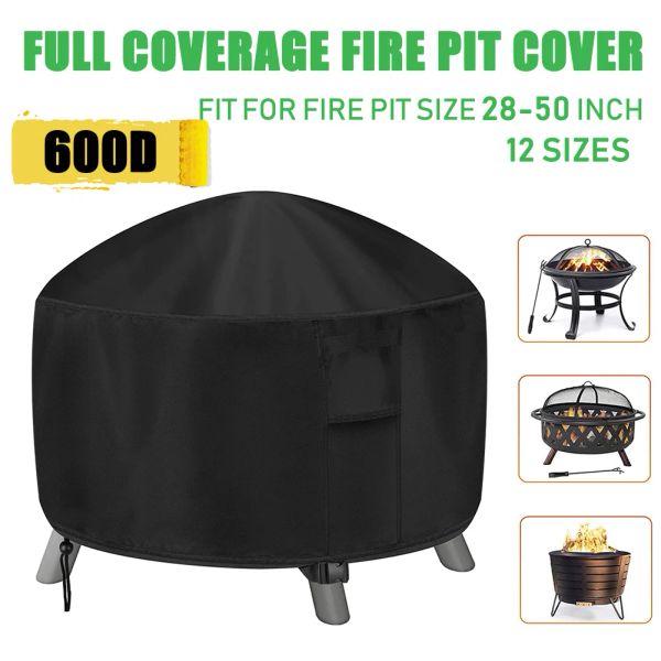 Couvre-barre de feu à 1200d Tize Hourdeur 600D Patio à feu BBQ Grill Couvre-table de jardin extérieur Couvre-table BBQ Couvre UV Protecteur