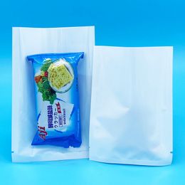 Sac de film de perle blanc 12 taille sac plastique plat sacs de rangement alimentaires petits emballages sacs d'emballage semi-transparents LX6463