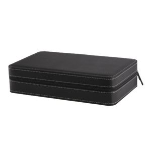 12 Slots Watch Box Winder Storage Case avec fermeture à glissière Bracelet Emballage Conteneur Titulaire d'affichage Cercueil Gris pour les cadeaux d'affaires CX200807