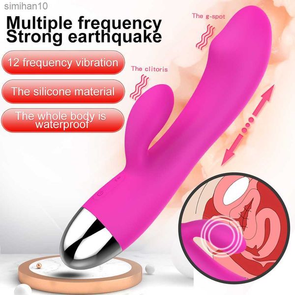 12 vitesses G Spot Vibromasseur Puissant Dildo Lapin Vibromasseur pour Femmes Clitoris Stimulation Massage Adult Sex Toys USB Rechargeable L230518