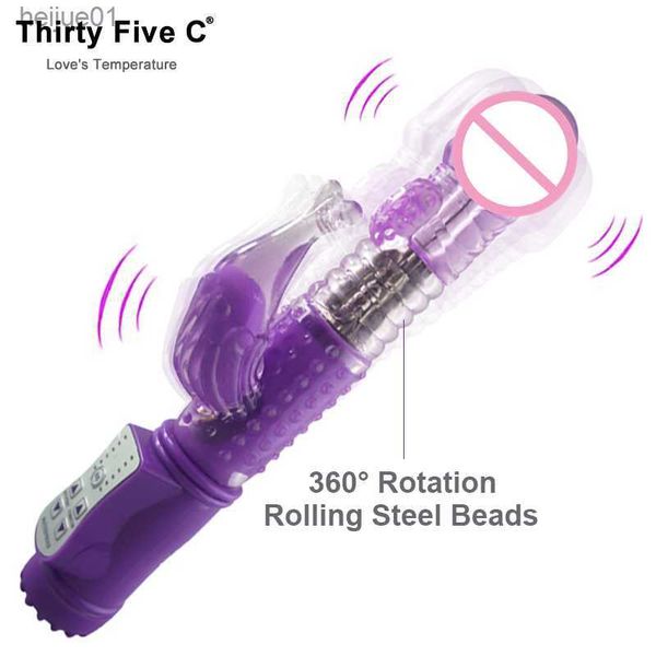 12 Vitesses Vibratior Rotation Lapin Double Vibrateurs Masturbateur Femme Gode G Spot Vibration Masseur Femmes Produit de Sexe Adulte L230518