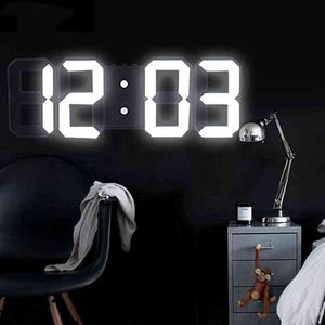 12 stijl digitale horloge wekker muur opknoping snooze tafel kalender thermometer elektronische klok 211111