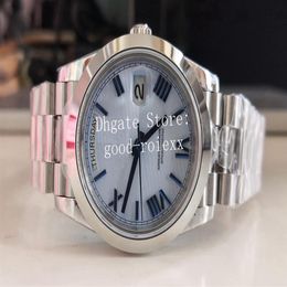 12 Style horloges voor mannen Smooth Bezel Watch BP Factory Automatic 2813 Steel Time Day Date 228206 Groen licht blauw zwart kristal 21182G