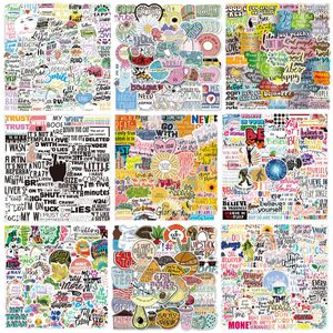 12 stijlen 50 stks graffiti skateboard stickers inspirerende citaten voor auto babyhelm potlood kas dagelijkse telefoon laptop planner decor boek album Kids Toys Diy Decals