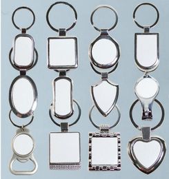 12 styles Keychains vierges pour sublimation Round Love Key Chain Iewelry Thermal Transfer Printing DIY MATÉRIAU BLANQUE CONSUBRES6886039