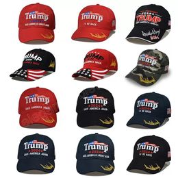 12 styles de casquettes en coton Donald Trump 2024 brodées avec casquette de baseball à sangle réglable