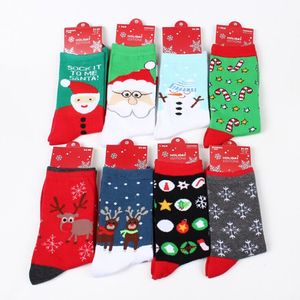 12 stijlen hete Hoge Kwaliteit Kerstherten Santa Claus Snowman Design Socks Sockings Cotton Unisex PlantLife Sokken