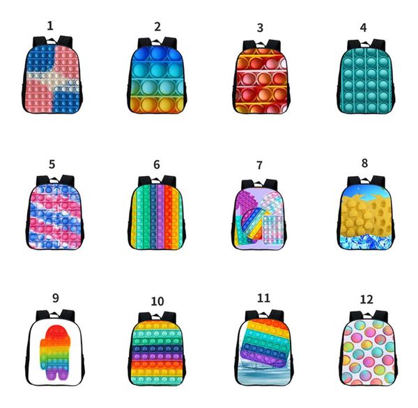 12 styles pour enfants Sacs à école sac adolescents sac à dos 3D Printing Sacs d'épaule Sport Book Pack Cartoon Rucksack8202926