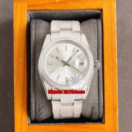 12 stijlen Luxe Horloges 36mm Datejust Iced Out Full Diamond Automatic Mens Womens Horloge Zilveren Diamanten 904L Stalen Armband Dames Heren Horloges
