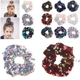 12 estilos Sirena Lentejuelas reversibles Hairband Niños Hairband Princesa lazo para el cabello Charm Scrunchie Ponytail Accesorios para el cabello RRB12109