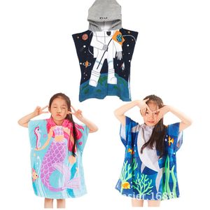 11 styles sirène requin peignoir enfants Robes dessin animé animal chemise de nuit enfants serviettes à capuche peignoirs C4243