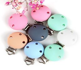 12 styles Silicone Round Shape Pacificier Clips Baby Detrams Clips Metal Clips de dentition Pacificateur Silicone Stars Perles Pacifications Holders M26865295