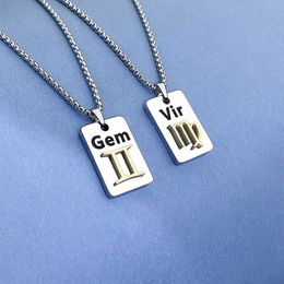 12 Twaalf Constellations Titanium stalen ketting Kleine menigte Design Ins roestvrijstalen liefhebbers van de beste vriend van het type sleutelbeen sleutelbeen ketting