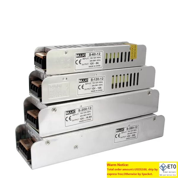 Unidad de fuente de alimentación de 12 voltios 110V 220V Fuente de alimentación conmutada Transformador de luz de tira LED