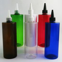 12 x 500 ml lege amber blauwgroen helder wit rood huisdier plastic fles met uitloopdeksels 16oz grote crèmecontainer