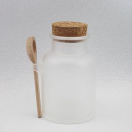 12 x 500 ml Botella de sal de baño vacía Corcho de madera, Envase cosmético en polvo con y cuchara Cuidado personal Ndaxj