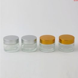 12 x 50 g helderglazen pot, pot, huidverzorgingscrème, hervulbare fles, cosmetische container, make-uptool met plastic deksel voor op reis, verpakkinggoed Vwfqw